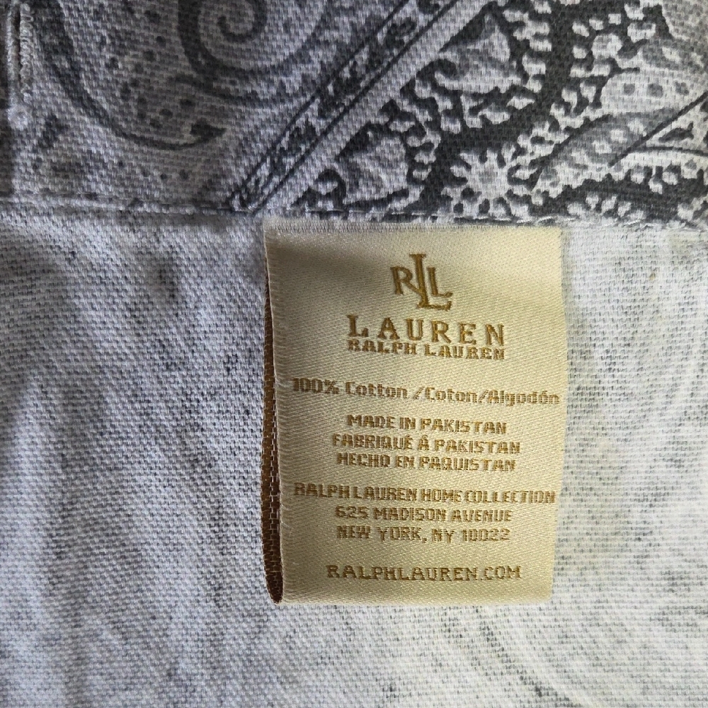 Ralph Lauren Gray and White Paisley Shower Curtain - Picture 2 of 2